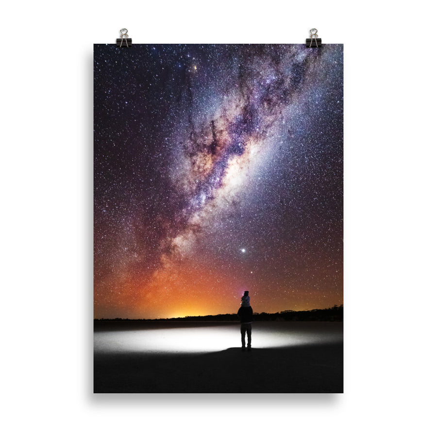 Daughter & Dad Under the stars on the Eyre Peninsula Poster